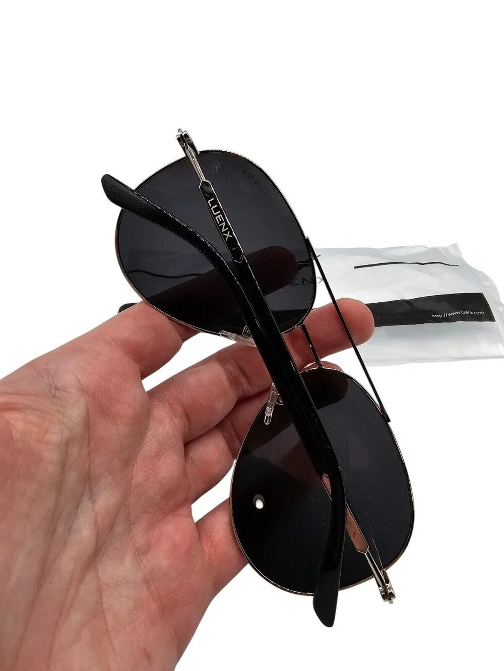 Luenx Sunglasses Black Shades Aviator Style